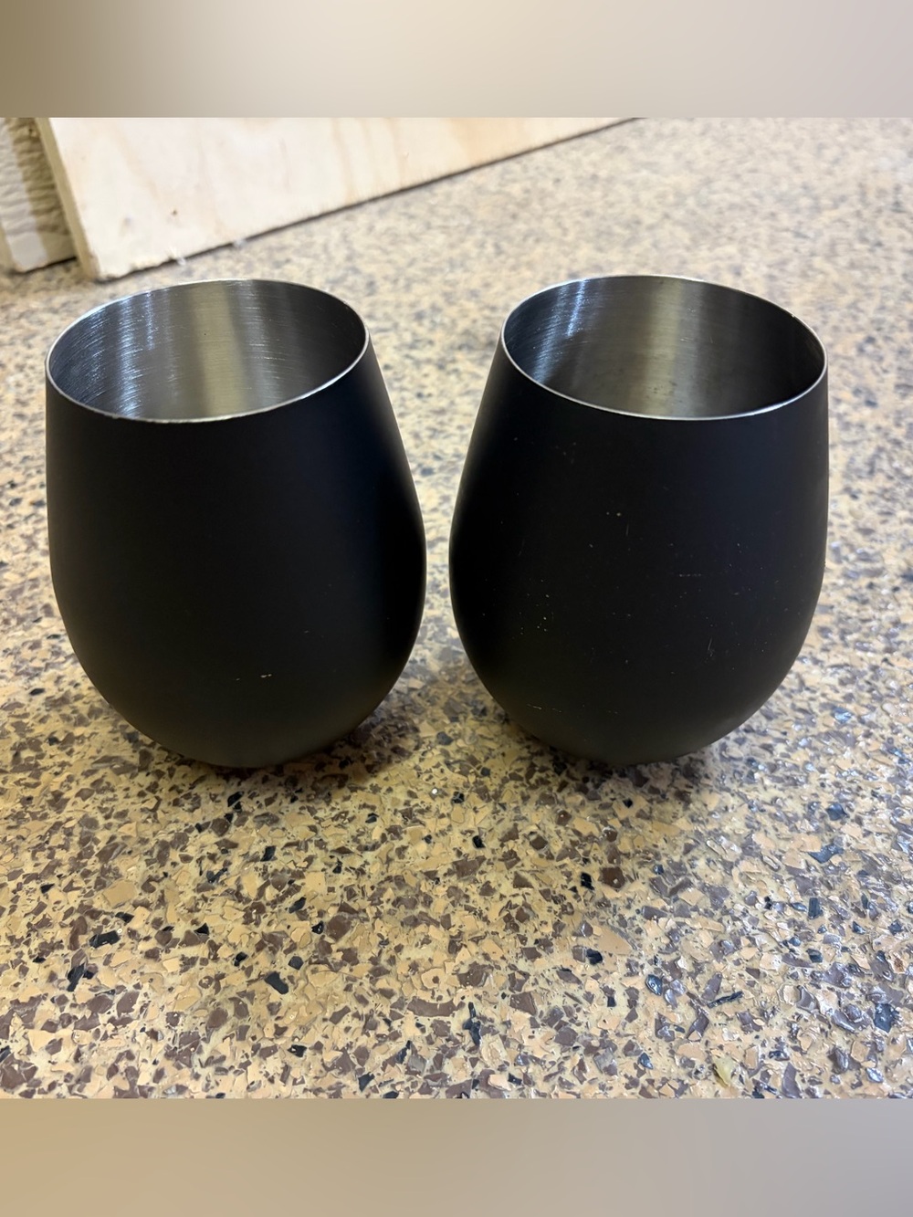 Set of 2 Chalkboard Stainless Steel Wine Tumblers